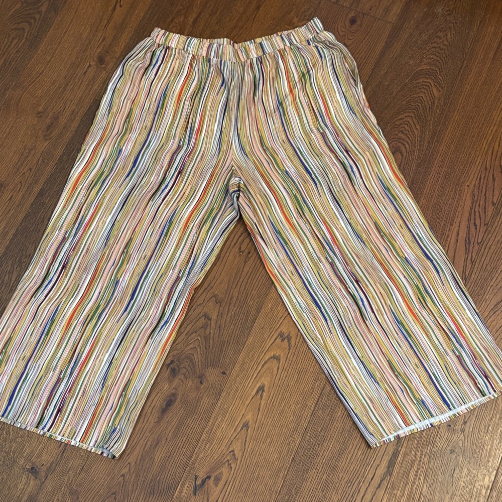 Agnes Orinda 1x Striped Multicolor Wide-Leg Pants